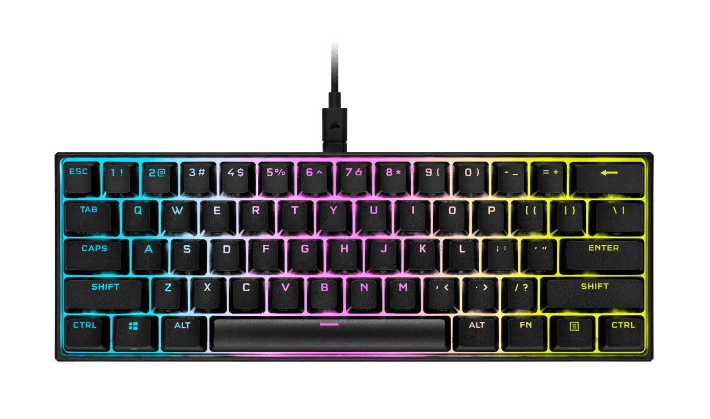 Corsair K65 RGB Mini, Wired, USB, Mechanical, QWERTY, RGB LED, Black
