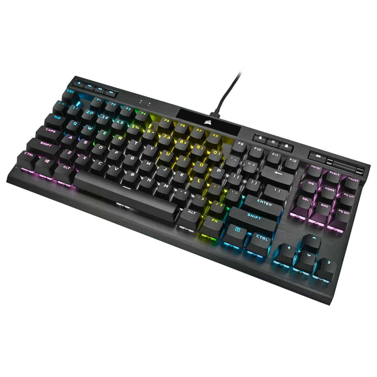 Corsair K70 RGB TKL, Wired, USB, Mechanical, QWERTY, RGB LED, Black