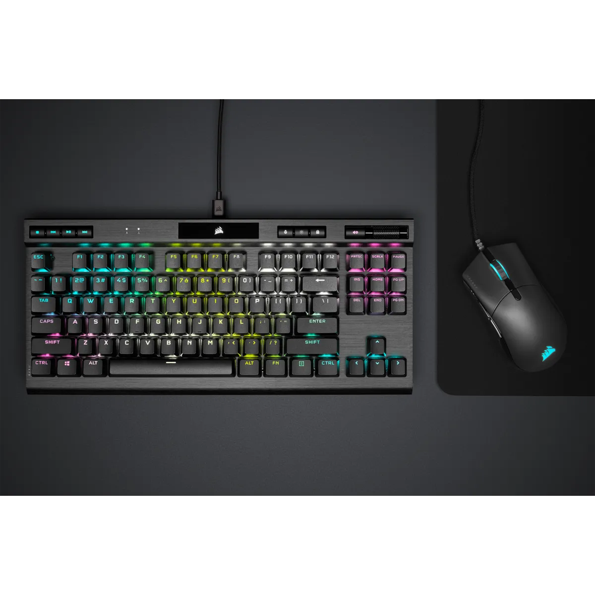 Corsair K70 RGB TKL, Wired, USB, Mechanical, QWERTY, RGB LED, Black