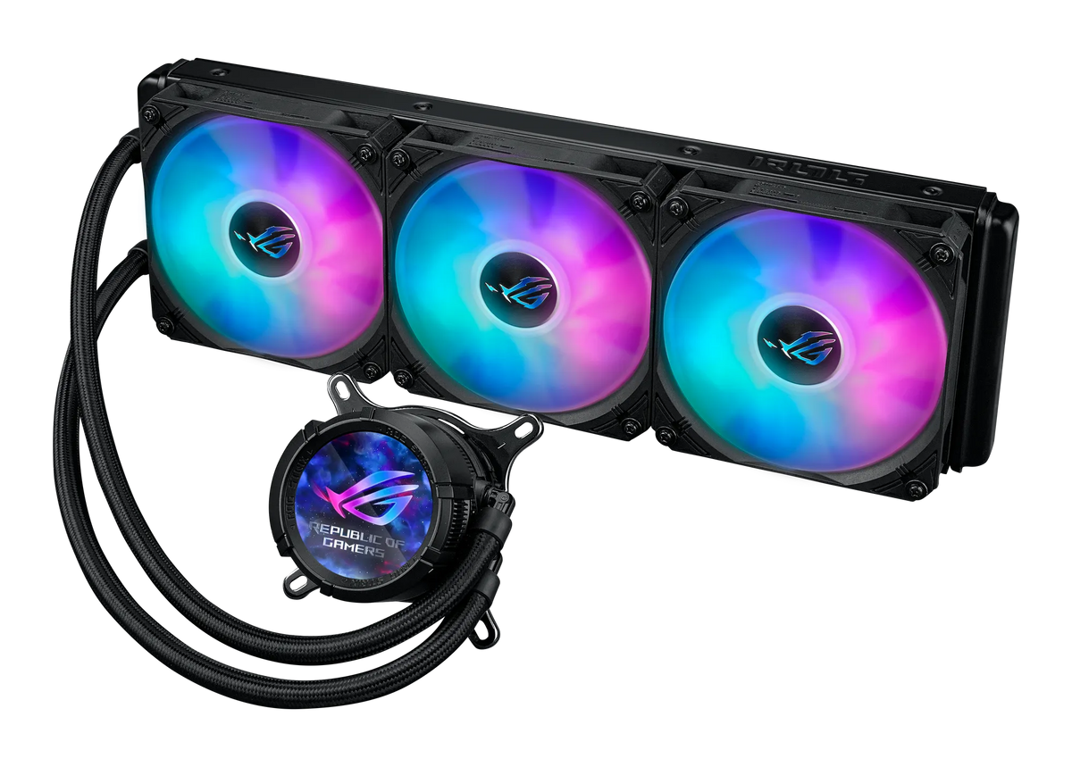 ASUS Cooler Water block:72x72x63mm. Block Material:Copper. Radiator:394x121x27 mm. Intel:LGA1700/1200/115x/1851. AMD:AM4/5