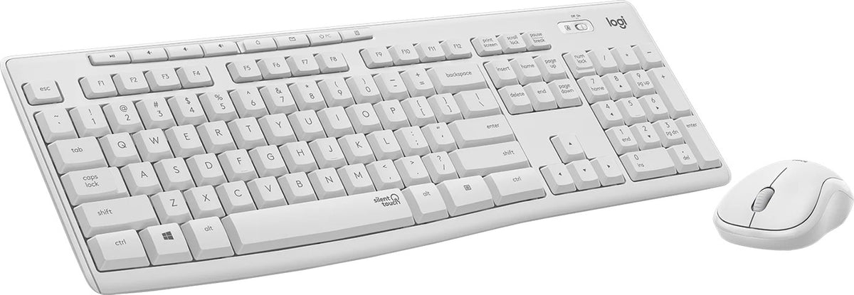 Logitech MK295 Silent Wireless Combo Off-White Spill-resistant