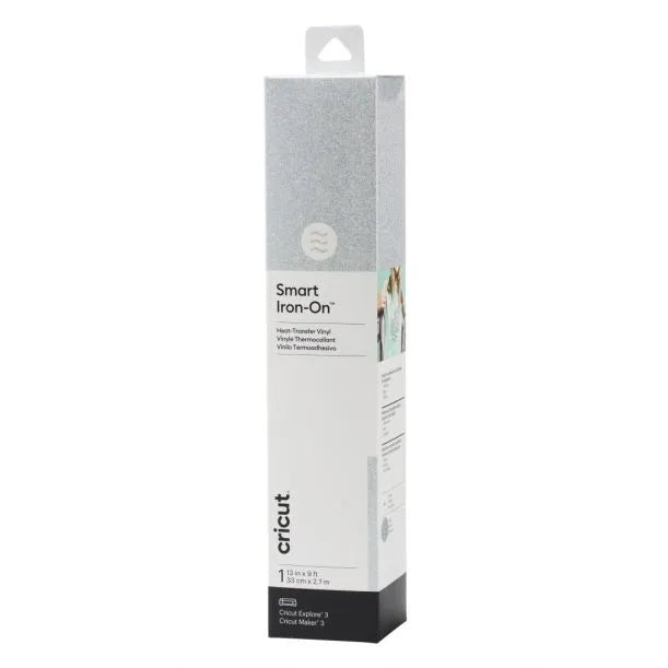 Cricut Smart Iron-On Glitter, Heat transfer vinyl roll, Silver, Monotone, Glitter, 330 mm, 2.7 m