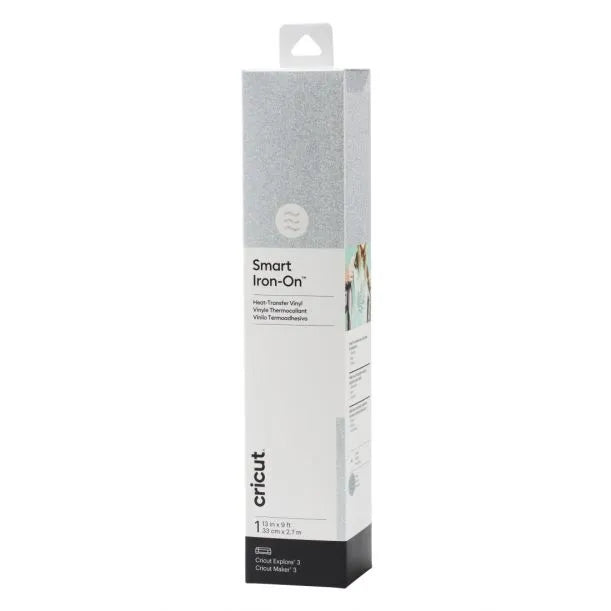 Cricut Smart Iron-On Glitter, Heat transfer vinyl roll, Silver, Monochromatic, Glitter, 330 mm, 2700 mm