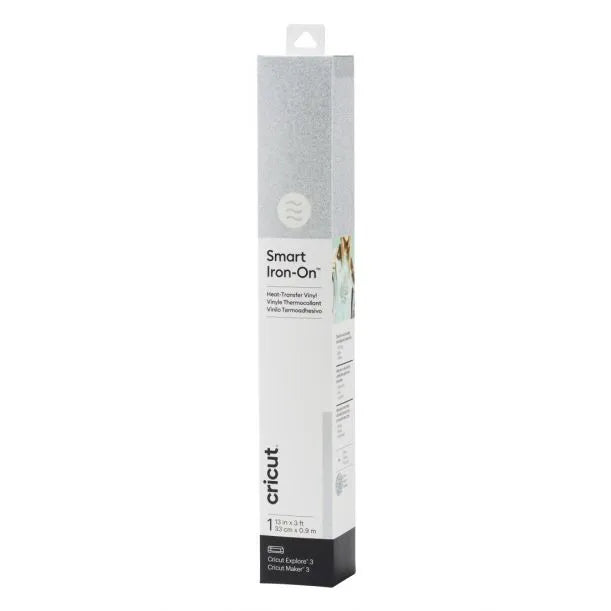 Cricut Smart Iron-On Glitter, Heat transfer vinyl roll, Silver, Monochromatic, Glitter, 330 mm, 900 mm