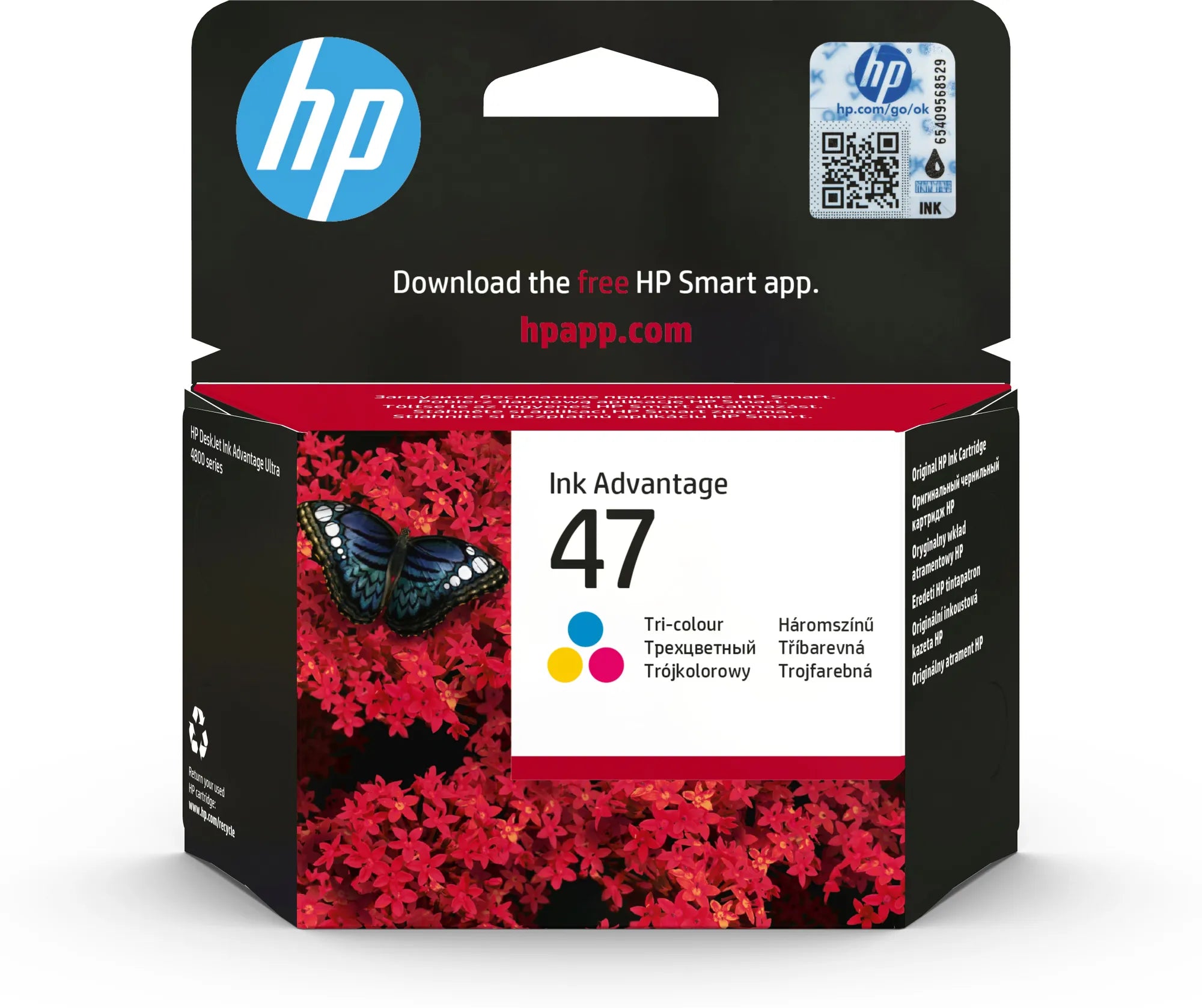 HP 47 Tri-color Original Cartridge, Dye-based ink, 14 ml, 700 pages, 1 pc(s), Single pack