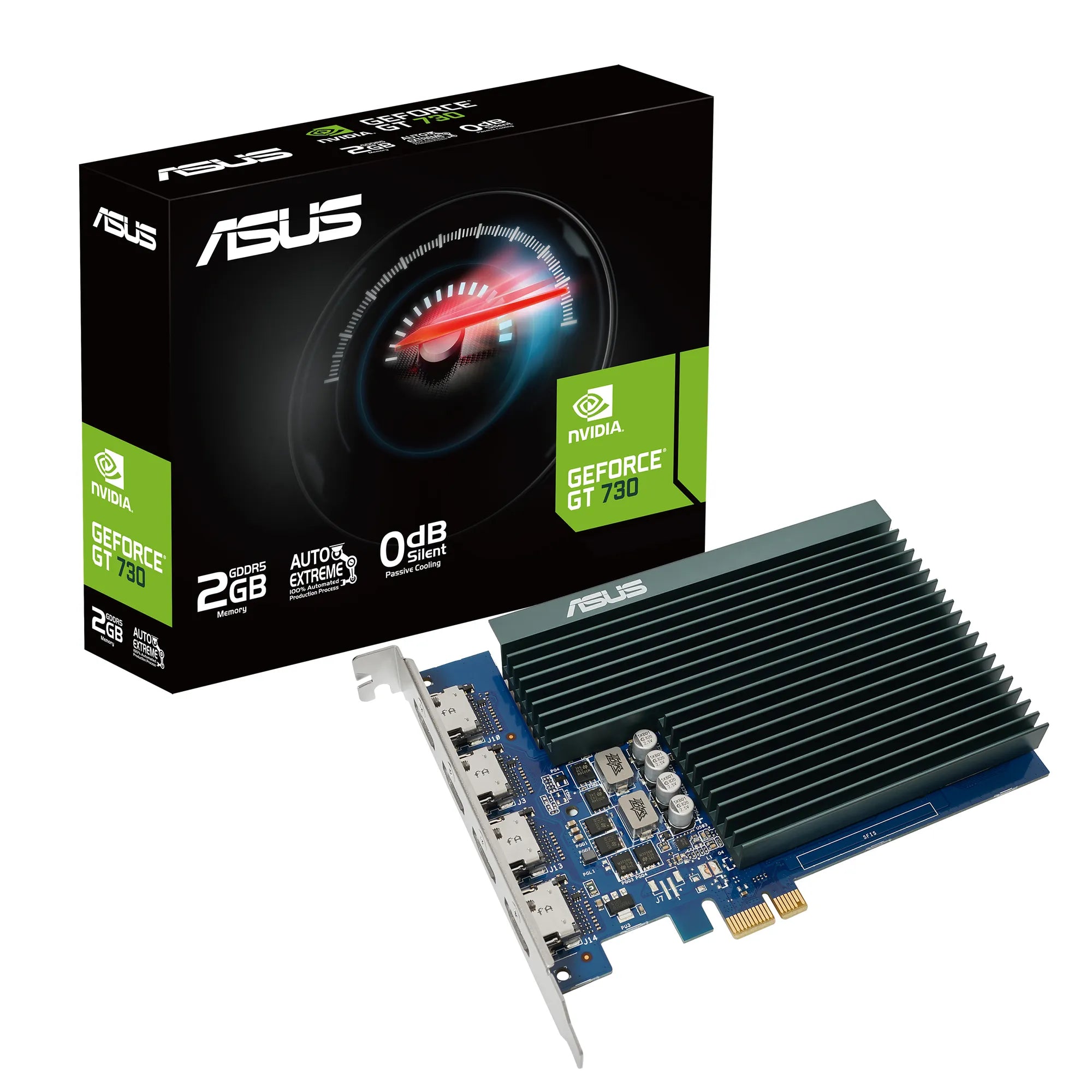 ASUS GT730-4H-SL-2GD5, GeForce GT 730, 2 GB, GDDR5, 5010 MHz, 3840 x 2160 pixels, PCI Express x1