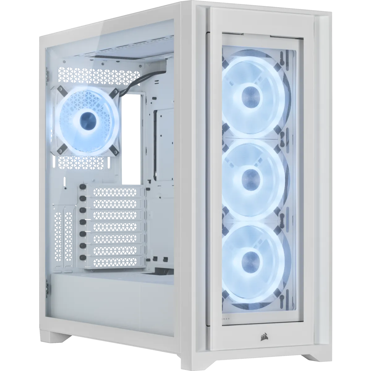 Corsair 5000X RGB QL Edition, Midi Tower, PC, White, ATX, EATX, micro ATX, Mini-ITX, Plastic, Steel, Tempered glass, Gaming
