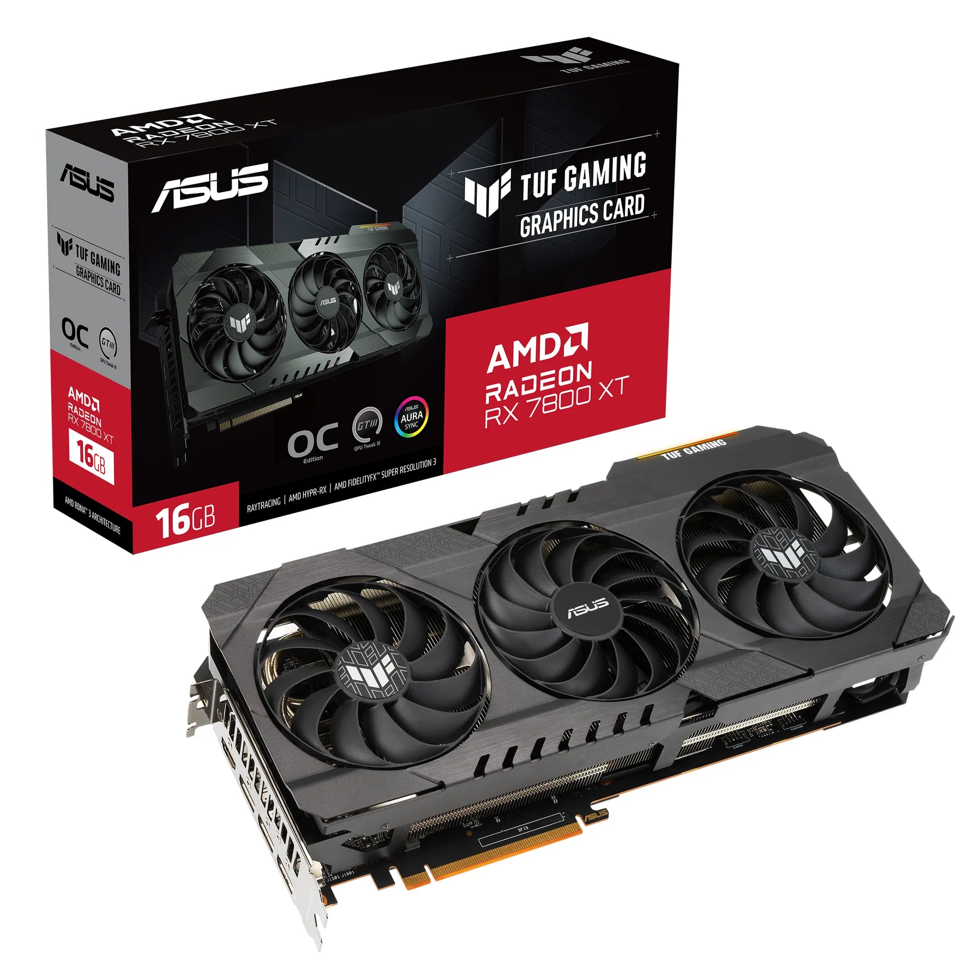 ASUS TUF-RX7800XT-O16G-OG-GAMING, Radeon RX 7800 XT, 16 GB, GDDR6, 256 bit, 7680 x 4320 pixels, PCI Express 4.0