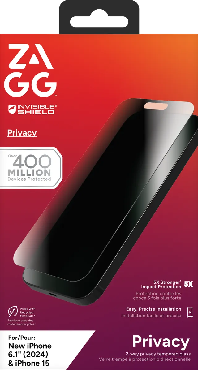 InvisibleShield Glass Elite Privacy Apple iP16 /15 Screen