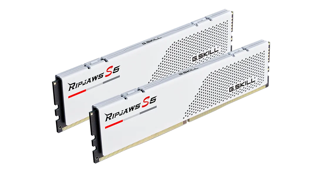 G.Skill Ripjaws F5-6000J3238F16GX2-RS5W, 32 GB, 2 x 16 GB, DDR5, 288-pin DIMM, White