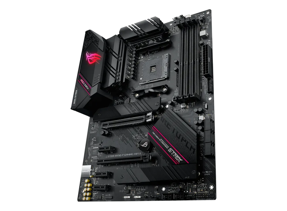 ASUS ROG STRIX B550-F GAMING WIFI II, AMD, Socket AM4, 3rd Generation AMD Ryzen™ 3, 3rd Generation AMD Ryzen 5, 3rd Generation AMD Ryzen™ 7, 3rd..., Socket AM4, DDR4-SDRAM, 128 GB