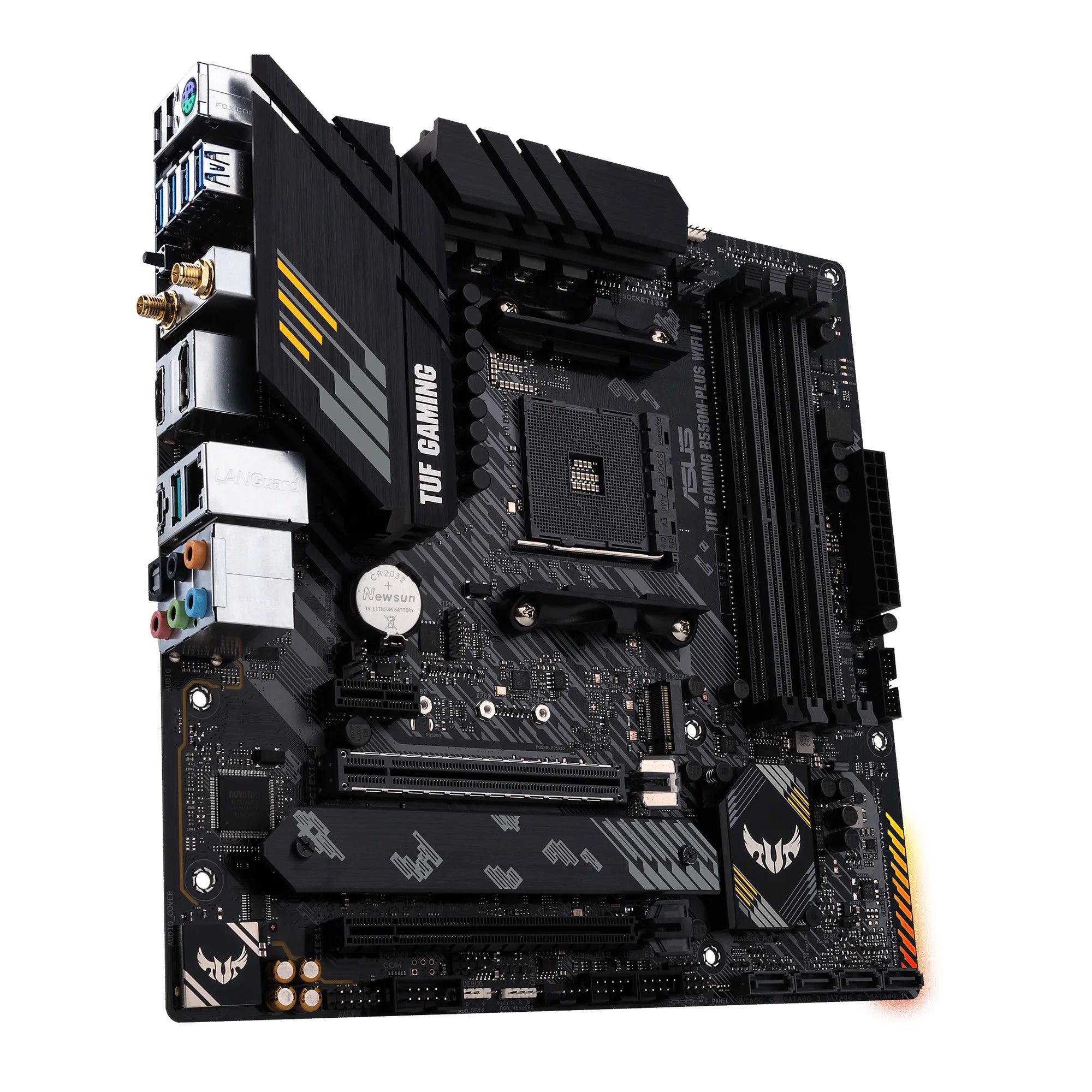 ASUS TUF GAMING B550M-PLUS WIFI II, AMD, Socket AM4, AMD Ryzen™ 3, AMD Ryzen™ 5, AMD Ryzen™ 7, 3rd Generation AMD Ryzen™ 9, AMD Ryzen 9 5th Gen, Socket AM4, DDR4-SDRAM, 128 GB