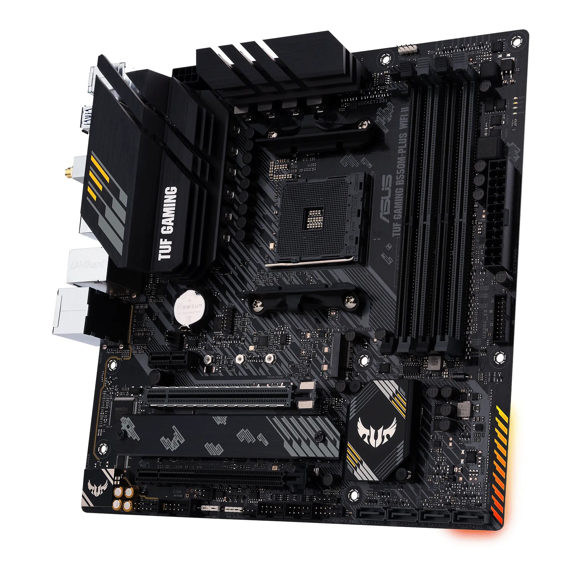 ASUS TUF GAMING B550M-PLUS WIFI II, AMD, Socket AM4, AMD Ryzen™ 3, AMD Ryzen™ 5, AMD Ryzen™ 7, 3rd Generation AMD Ryzen™ 9, AMD Ryzen 9 5th Gen, Socket AM4, DDR4-SDRAM, 128 GB