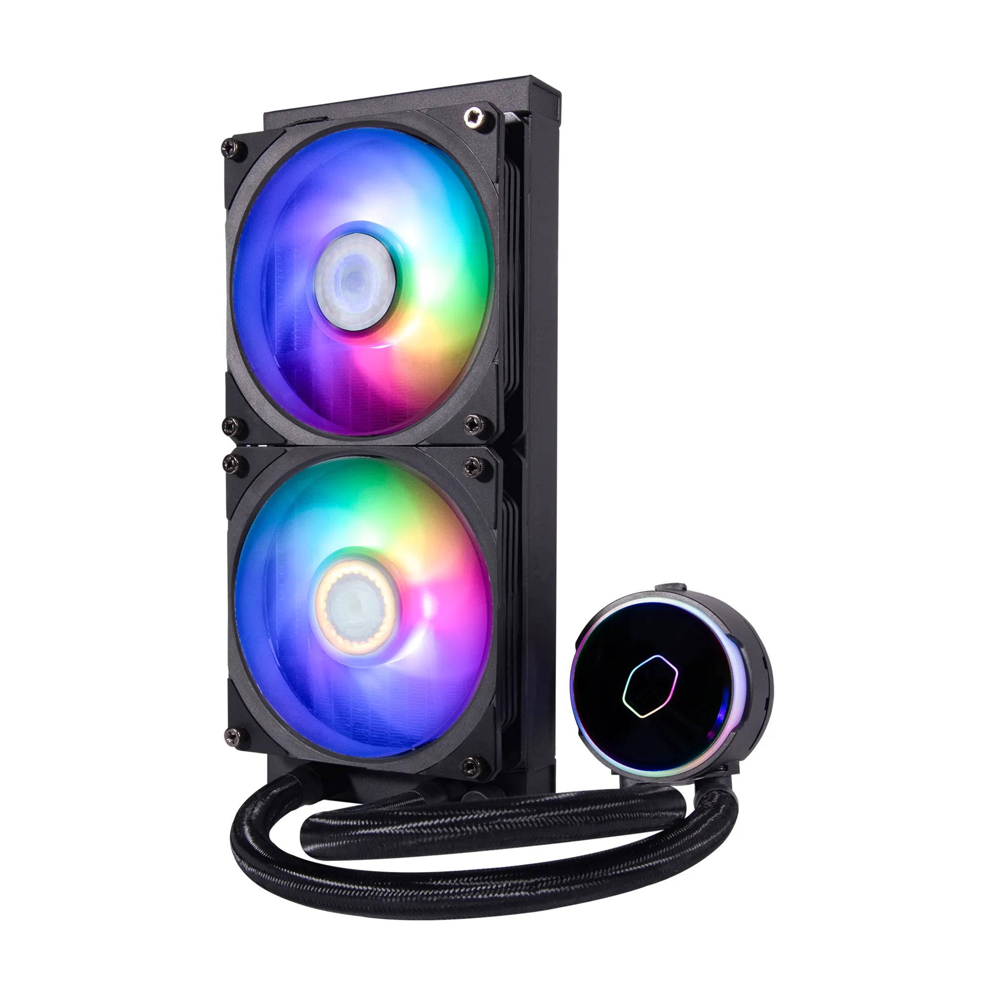 Cooler Master MasterLiquid PL240 Flux, Liquid сooling kit, 12 cm, 2300 RPM, 32 dB, 72.37 cfm, Black