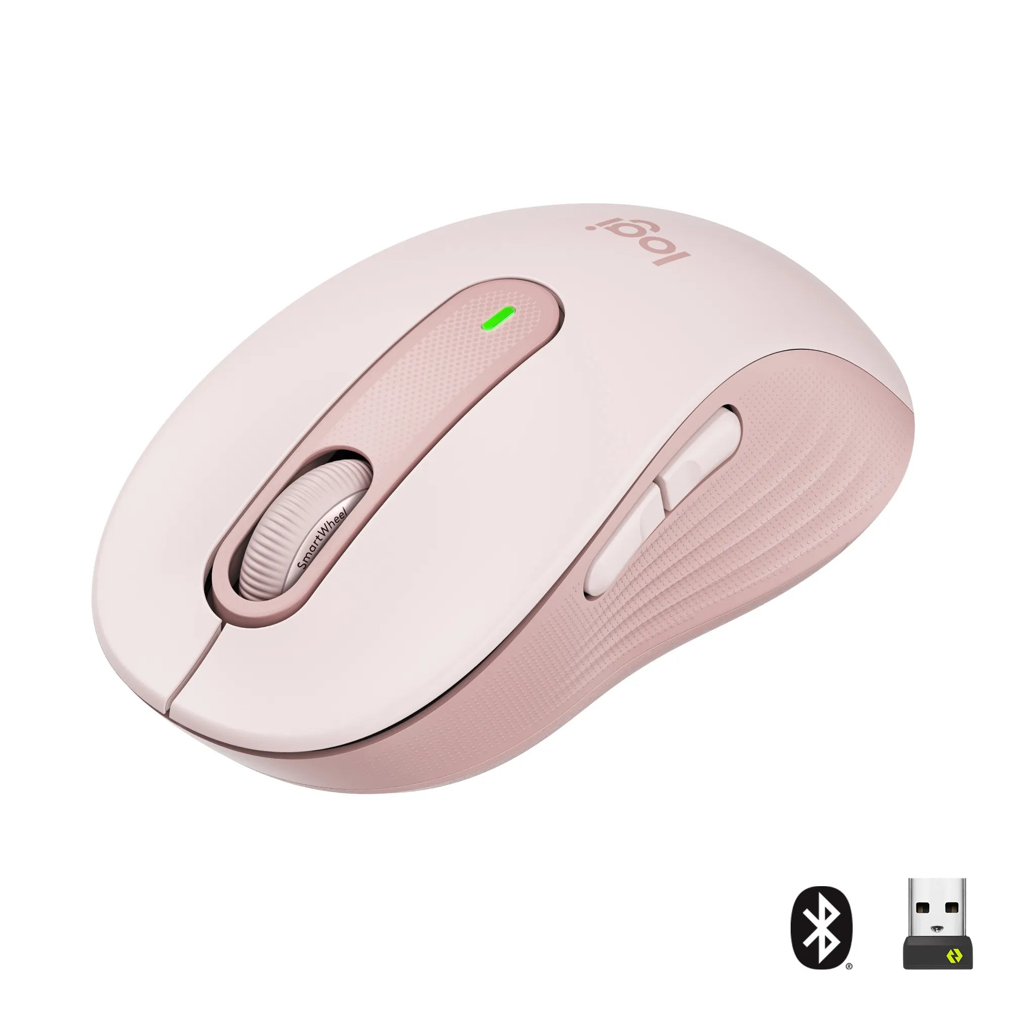 Logitech Signature M650 Wireless Mouse, Right-hand, Optical, RF Wireless + Bluetooth, 2000 DPI, Pink