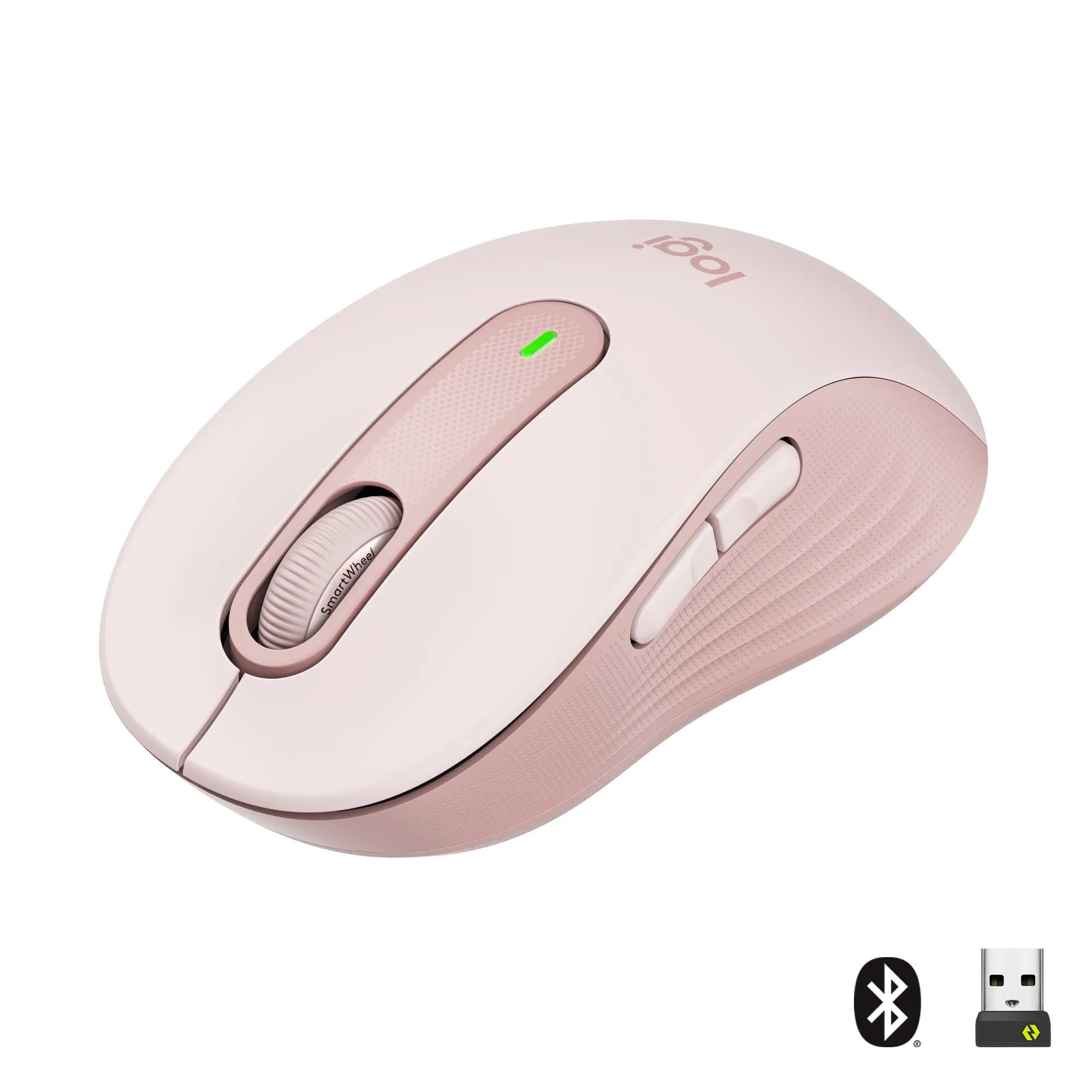 Logitech Signature M650 Wireless Mouse, Right-hand, Optical, RF Wireless + Bluetooth, 4000 DPI, Pink