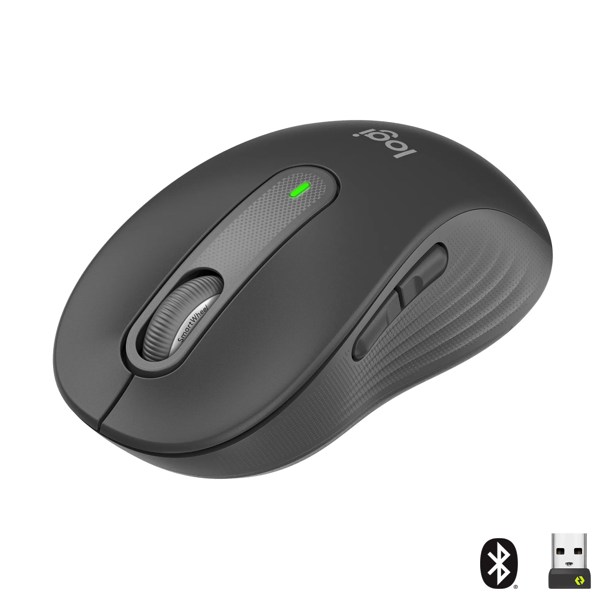 Logitech Signature M650 Wireless Mouse, Right-hand, Optical, RF Wireless + Bluetooth, 4000 DPI, Graphite