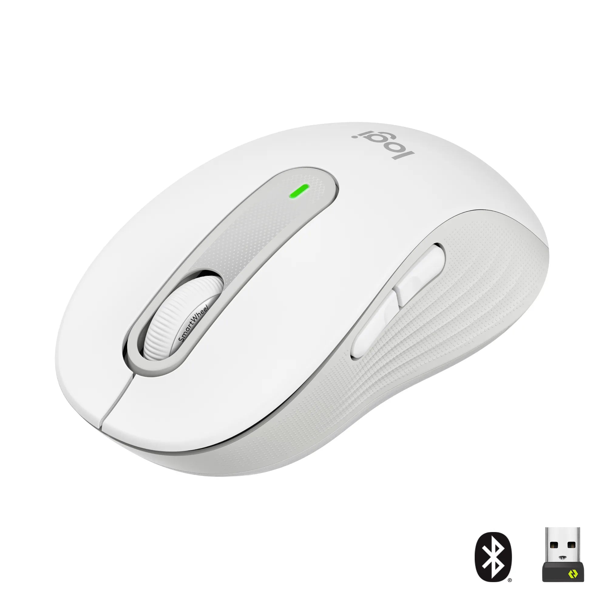 Logitech Signature M650 Wireless Mouse, Right-hand, Optical, RF Wireless + Bluetooth, 2000 DPI, White