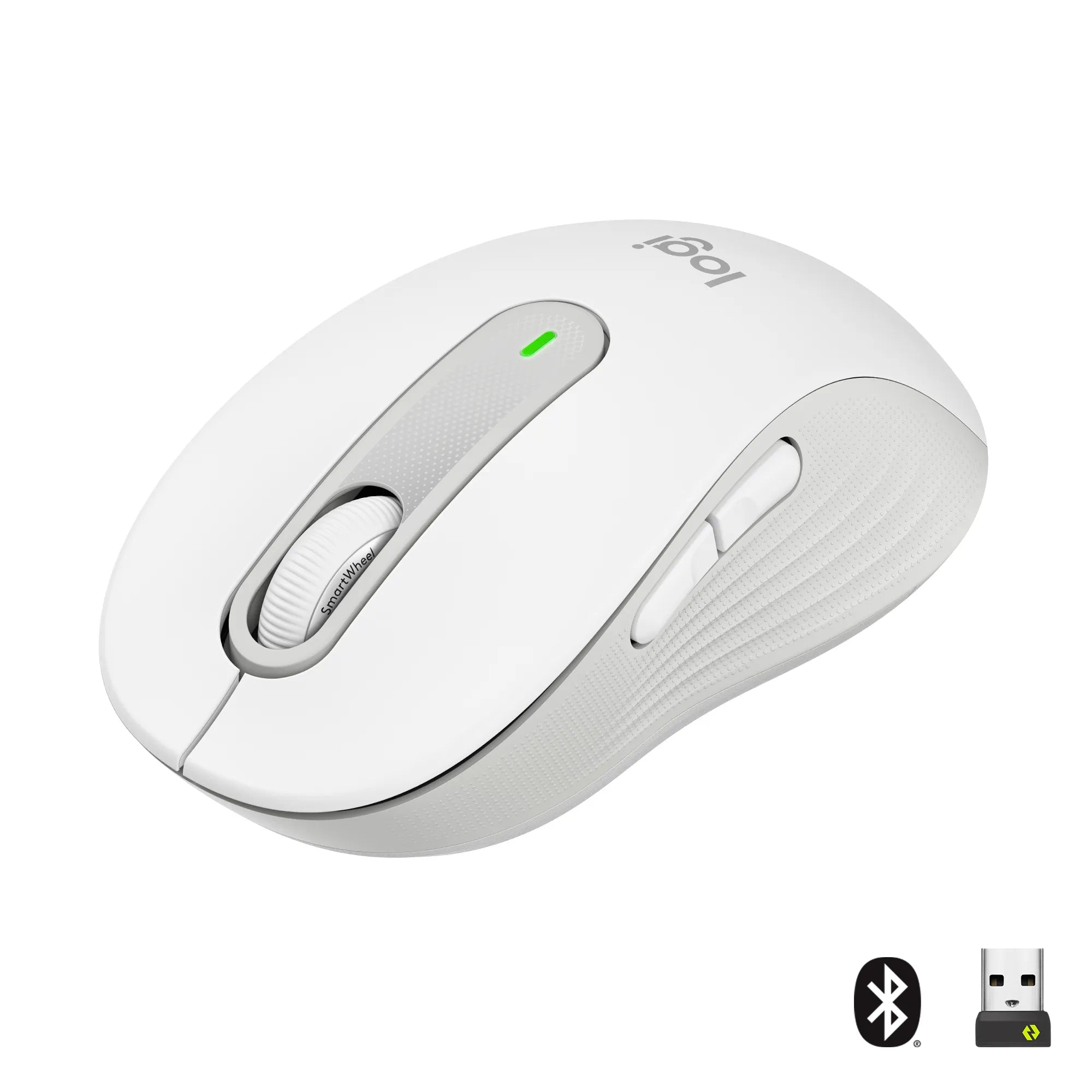 Logitech Signature M650 Wireless Mouse, Right-hand, Optical, RF Wireless + Bluetooth, 4000 DPI, White