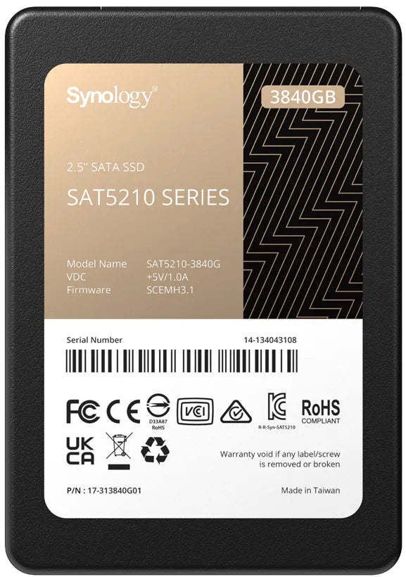 Synology SSD 2.5” SATA 3840GB, 3840 GB, 2.5"