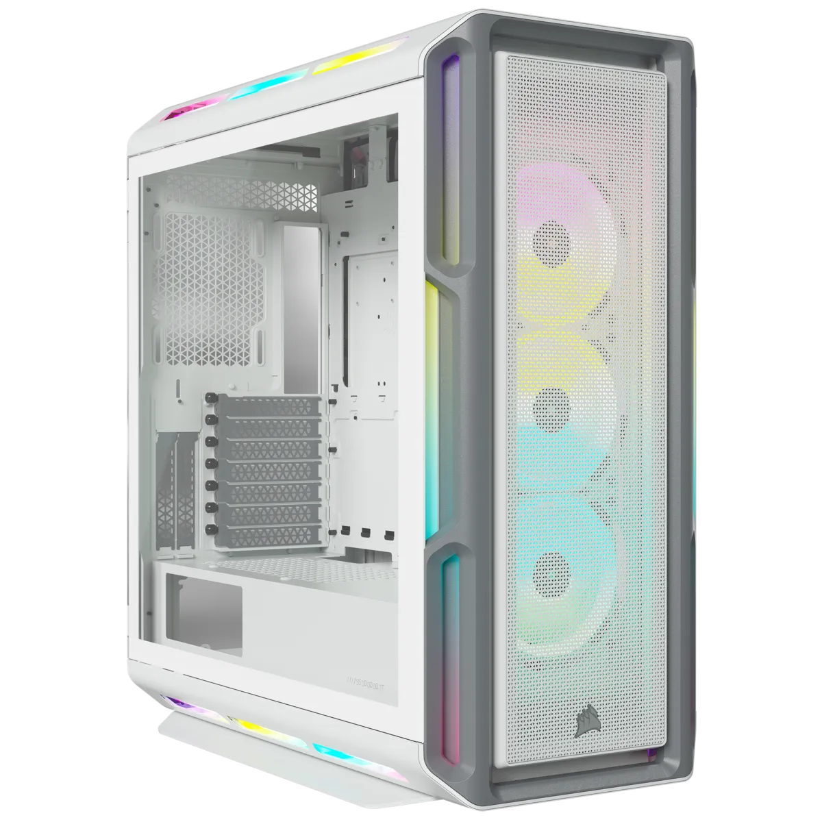 Corsair iCUE 5000T RGB, Midi Tower, PC, White, ATX, EATX, micro ATX, Gaming, Multi