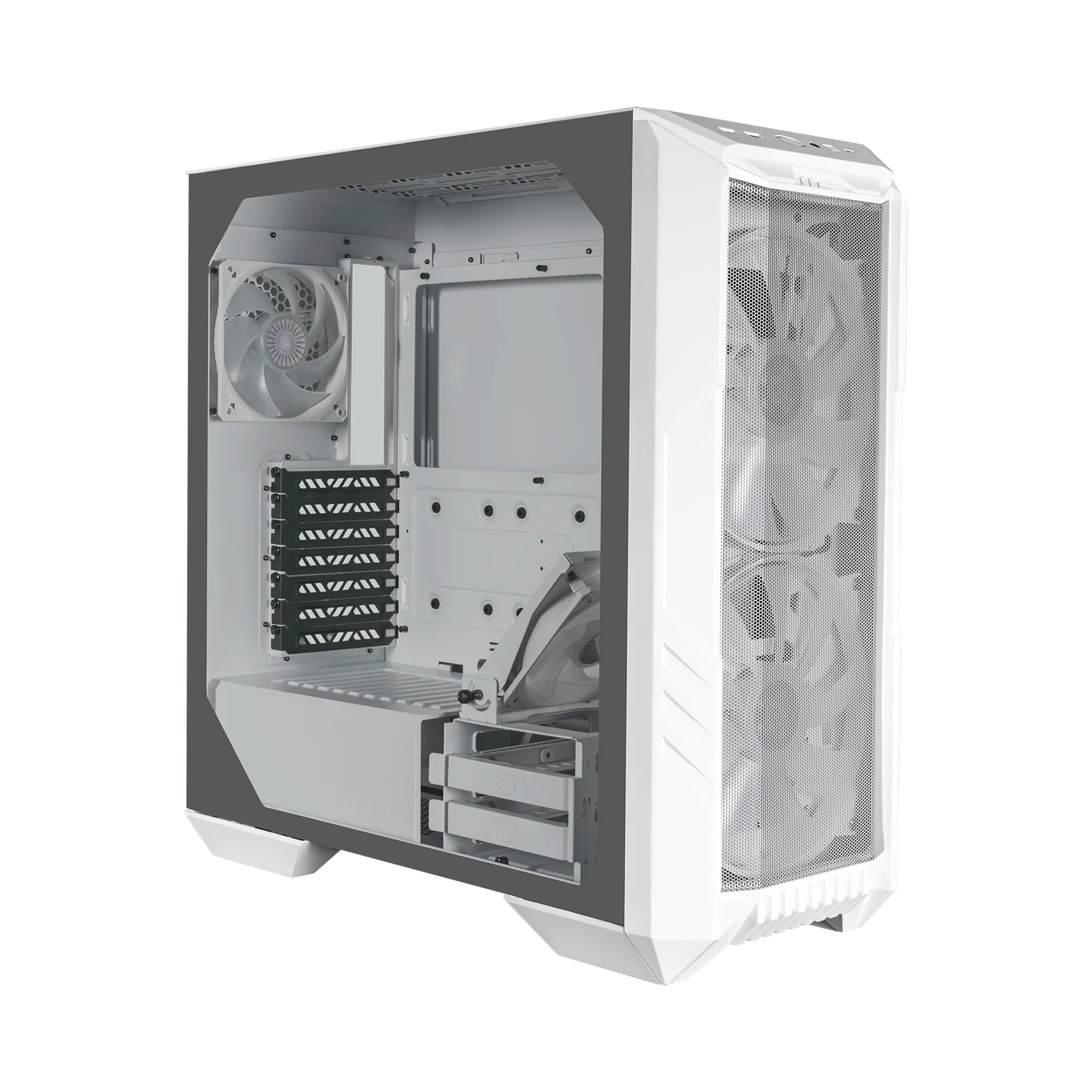 Cooler Master HAF 500, Midi Tower, PC, White, ATX, micro ATX, SSI CEB, ITX, EATX, Mesh, Tempered glass, Plastic, Steel, Multi