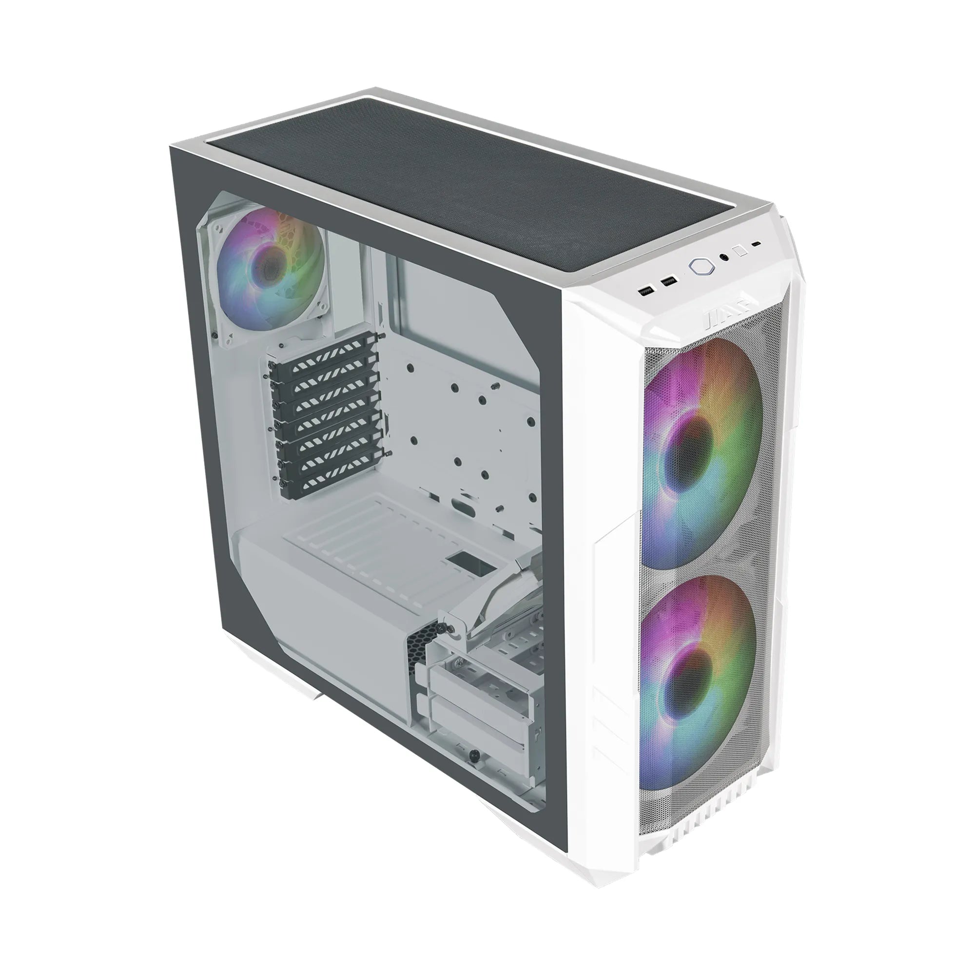 Cooler Master HAF 500, Midi Tower, PC, White, ATX, micro ATX, SSI CEB, ITX, EATX, Mesh, Tempered glass, Plastic, Steel, Multi