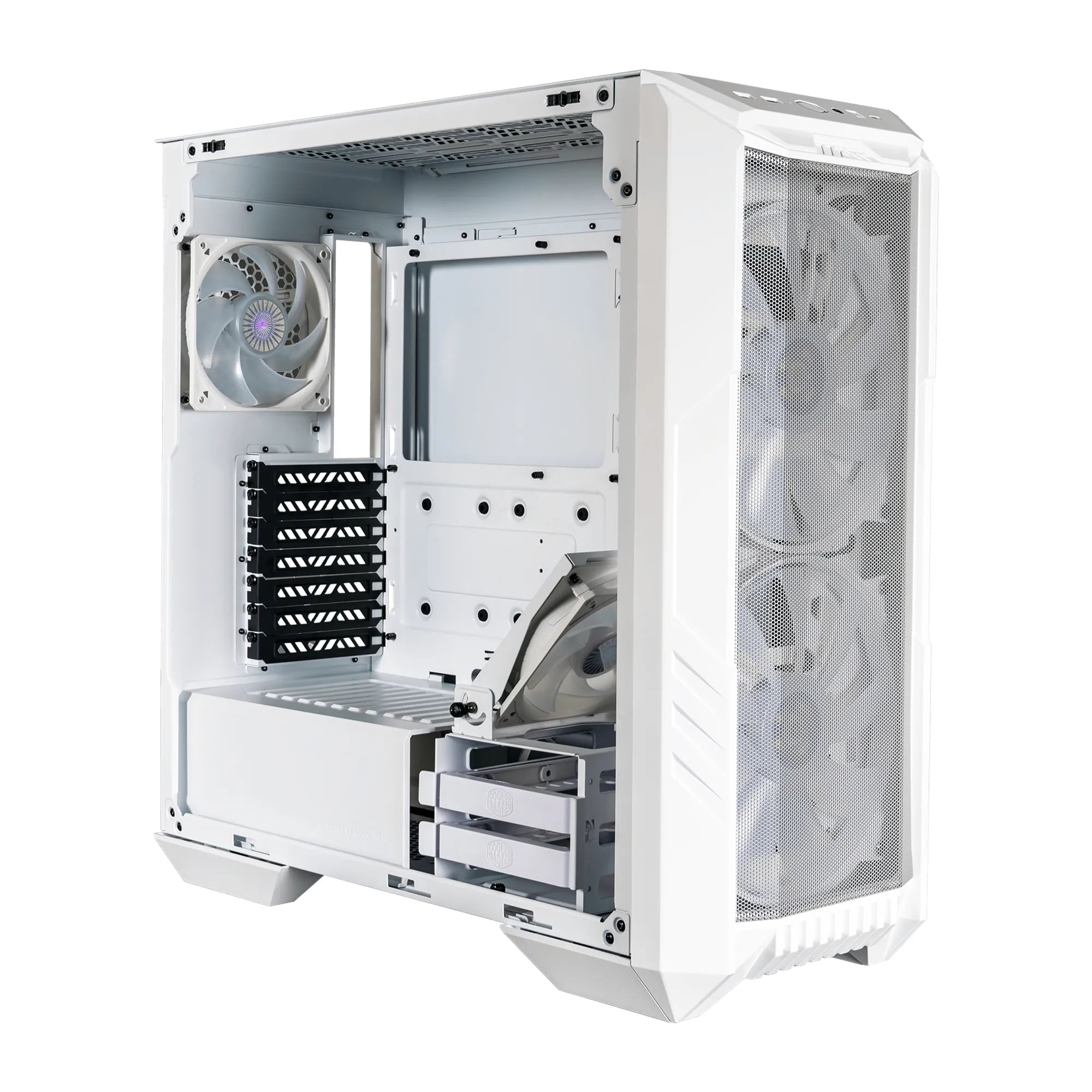 Cooler Master HAF 500, Midi Tower, PC, White, ATX, micro ATX, SSI CEB, ITX, EATX, Mesh, Tempered glass, Plastic, Steel, Multi