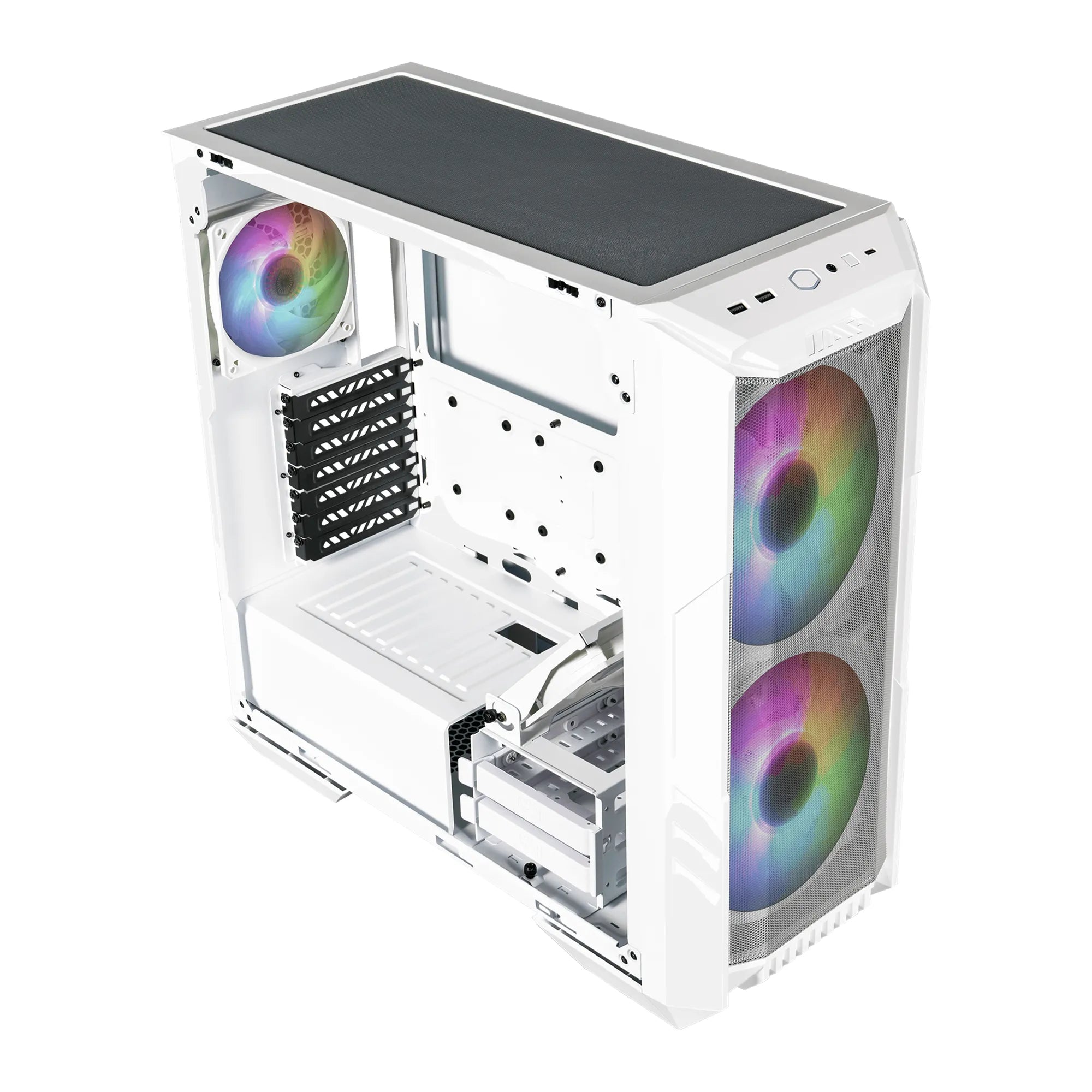 Cooler Master HAF 500, Midi Tower, PC, White, ATX, micro ATX, SSI CEB, ITX, EATX, Mesh, Tempered glass, Plastic, Steel, Multi