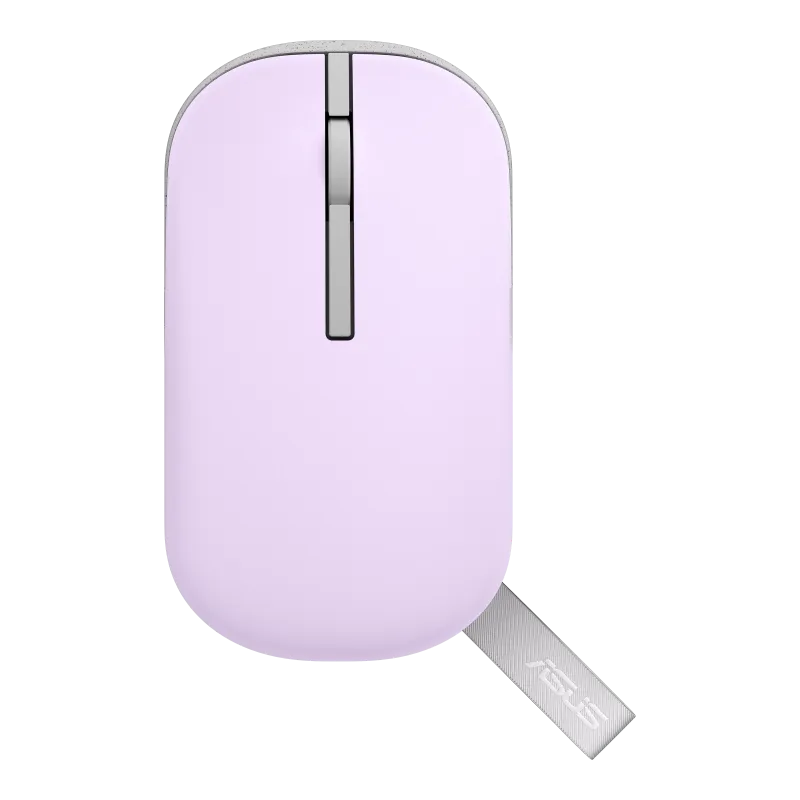ASUS Mouse|Marshmallow Mouse MD100|Lilac Mist|800 to 1600 DPI|Dual-mode wireless: RF 2.4 GHz (dongle)|Bluetooth
