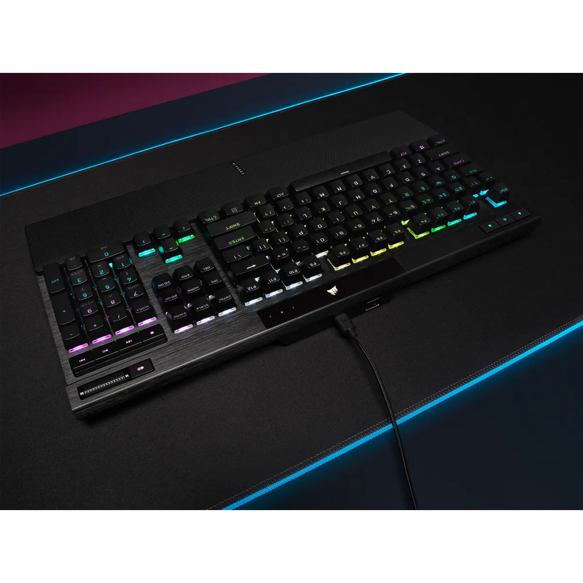 Corsair K70 PRO, Wired, USB, Opto-mechanical key switch, QWERTY, RGB LED, Black