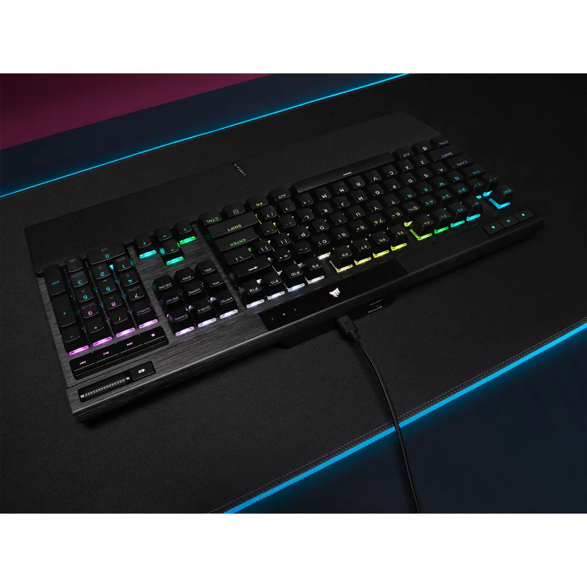 Corsair K70 RGB PRO Mechanical Gaming Keyboard with PBT DOUBLE SHOT PRO Keycaps — CHERRY MX Brown, Full-size (100%), USB, Mechanical, QWERTY, RGB LED, Black