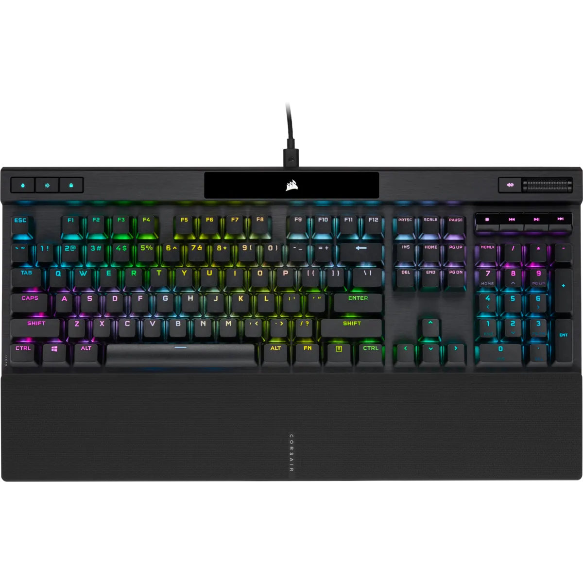 Corsair K70 RGB PRO Mechanical Gaming Keyboard with PBT DOUBLE SHOT PRO Keycaps — CHERRY MX Brown, Wired, USB, Mechanical, QWERTY, RGB LED, Black