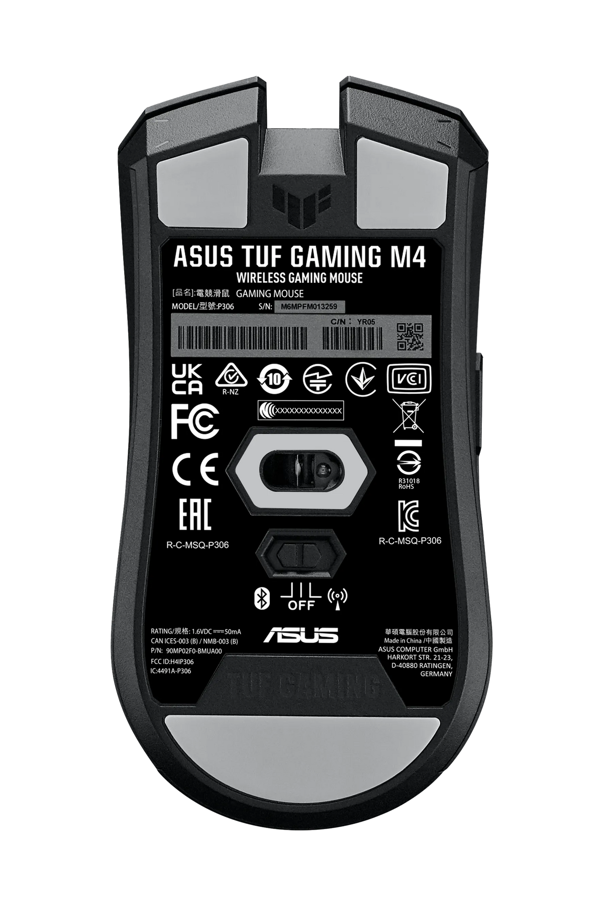 ASUS Gaming mouse/Wireless/BT5.1/RF2.4Ghz/Win10/11/Battery:AAorAAA/Switch: 60million/126x63.5x39.6mm/