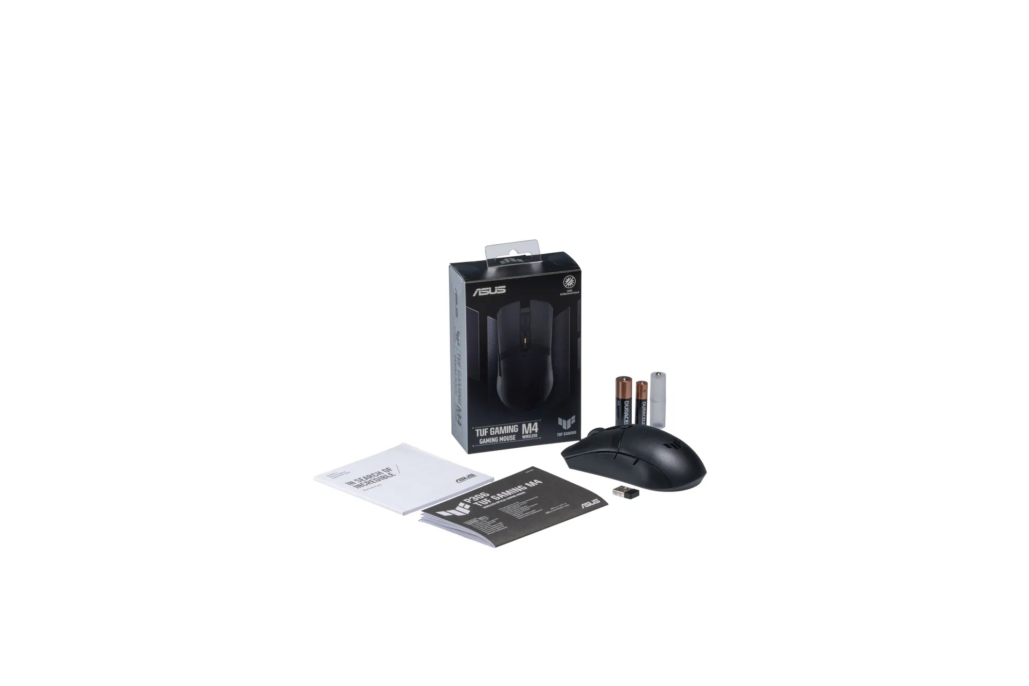 ASUS TUF Gaming M4 Wireless, Right-hand, Optical, RF Wireless+Bluetooth, 12000 DPI, Black