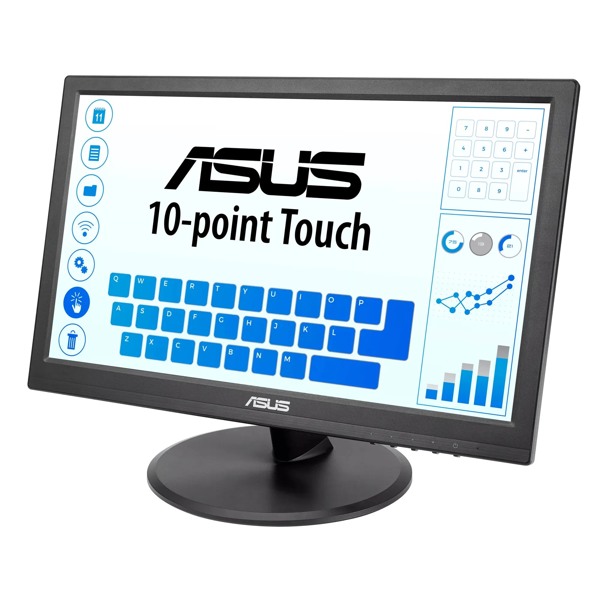 ASUS VT168HR, 39.6 cm (15.6"), 1366 x 768 pixels, WXGA, LED, 5 ms, Black