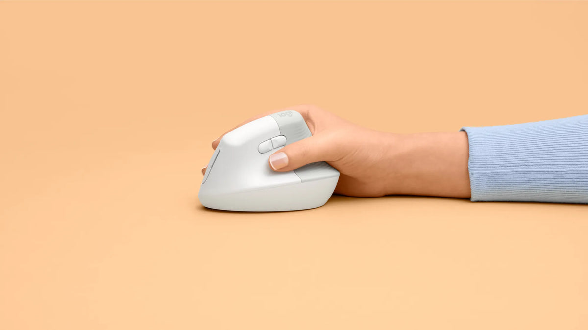 LOGI LIFT Vertical Ergonomic Wireless Mouse/Logi Bolt USB Receiver - Off-white