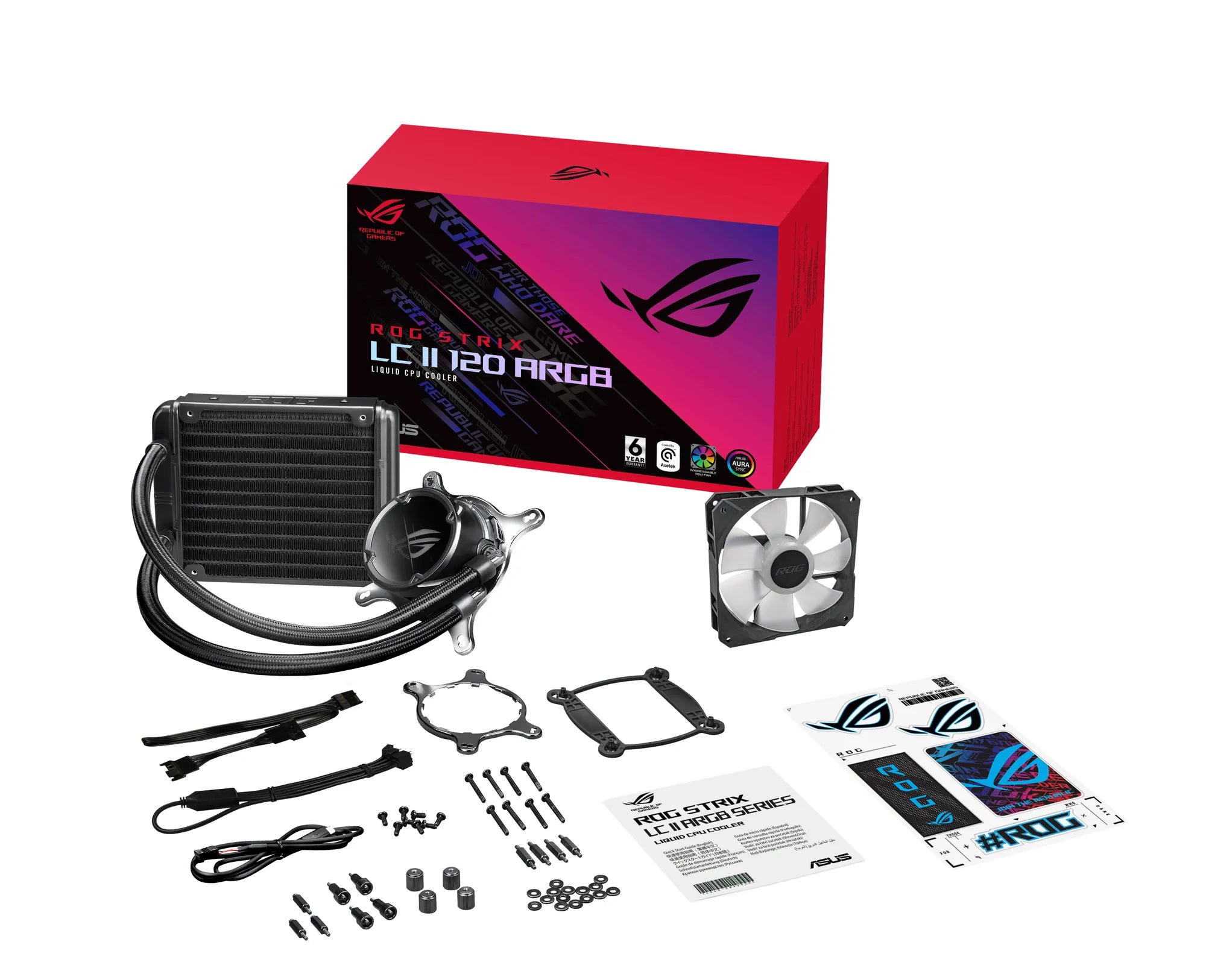 ASUS ROG STRIX LC II 120 ARGB, Liquid сooling kit, 12 cm, 80.95 cfm, 137.5 m³/h, Black