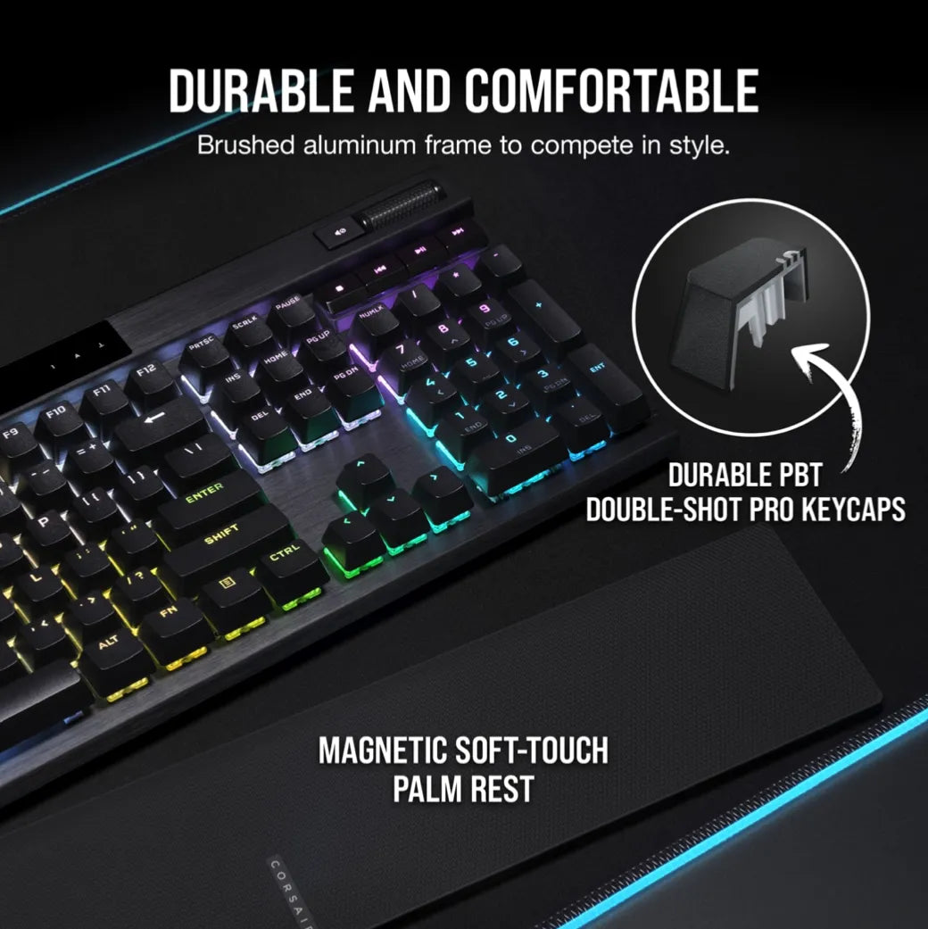 Corsair K70 RGB PRO, Wired, USB, Mechanical, QWERTY, RGB LED, Black