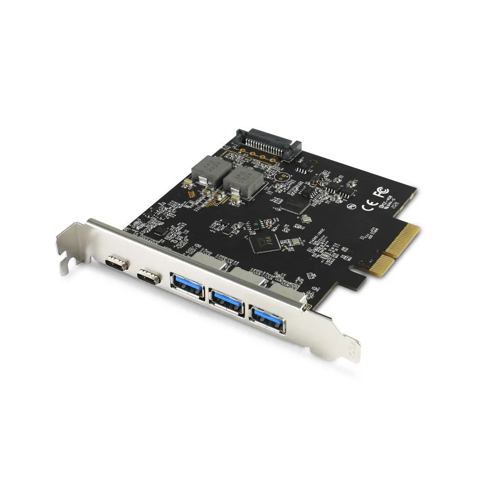 Vantec 5-Port USB 3.2 Gen2x2 (20Gbps) With 2 x USB C & 3 x USB A PCIe x4 Controller Card
