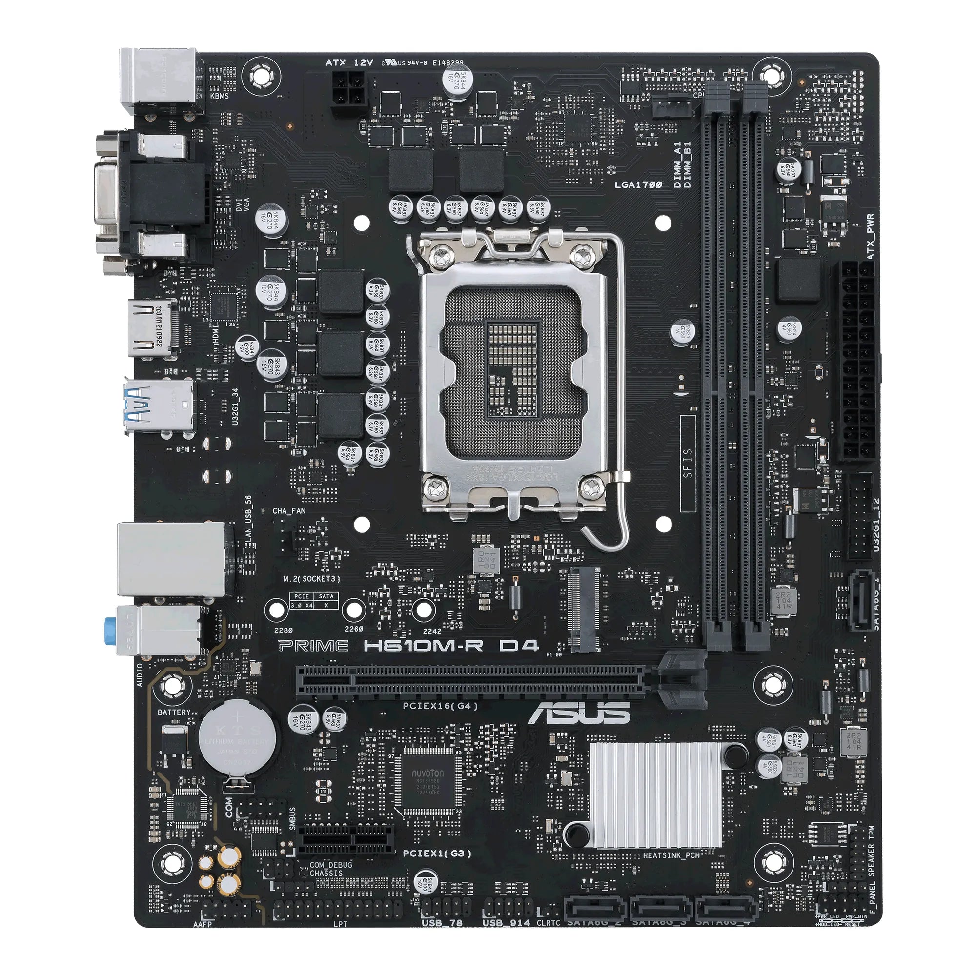 ASUS PRIME H610M-R D4, Intel, LGA 1700, Intel® Celeron®, Intel® Core™ i3, Intel® Core™ i5, Intel® Core™ i7, Intel® Core™ i9, Intel Pentium G, LGA 1700, DDR4-SDRAM, 64 GB