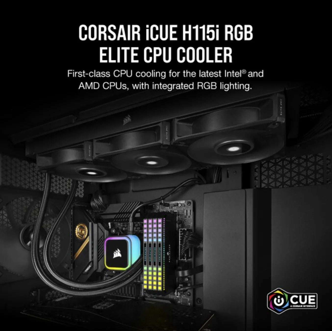 Corsair H115I, Air cooler, 19 dB, 35.8 dB, 89 cfm, Black