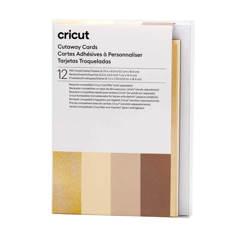 Cricut 2009486, Cream, Grey, Khaki, Monochromatic, 121 mm, 168 mm, 12 sheets