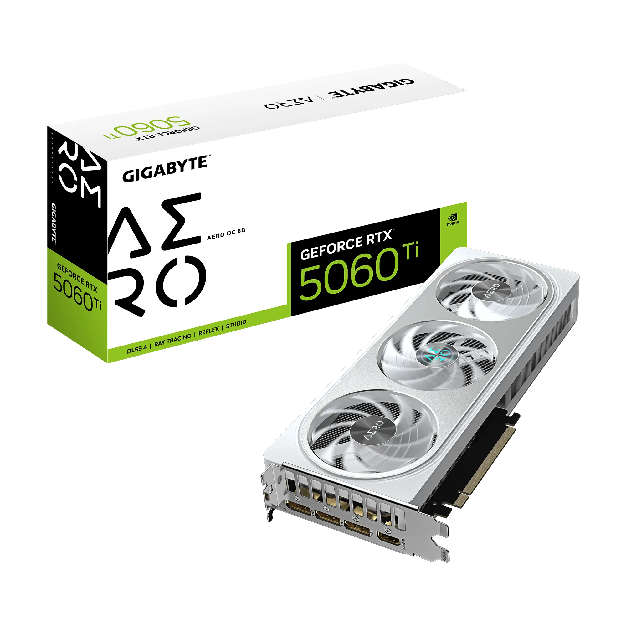 GIGABYTE GeForce RTX 5060 Ti AERO OC 8G Graphics Card - 8GB GDDR7, 128bit, PCI-E 5.0, 2647MHz Core Clock, 3 x DisplayPort, 1 x HDMI, GV-N506TAERO OC-8GD, GeForce RTX 5060 Ti, 8 GB, GDDR7, 128 bit, 7680 x 4320 pixels, PCI Express x16 5.0