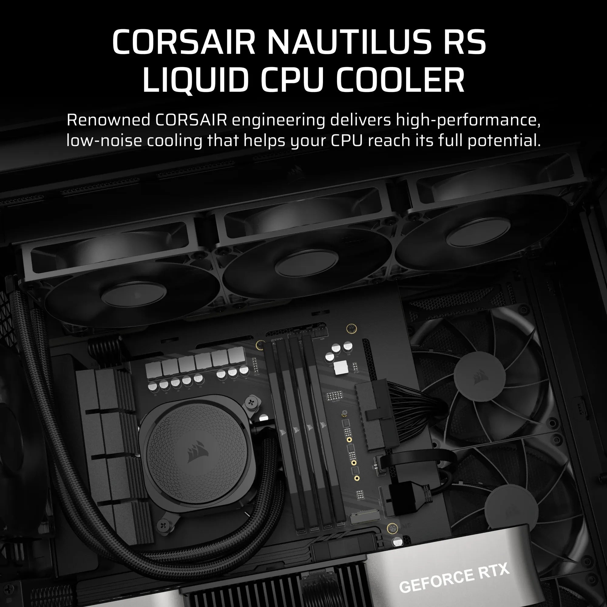 Corsair NAUTILUS 360 RS, Air cooler, 1700 RPM, 94.87 cfm, Black