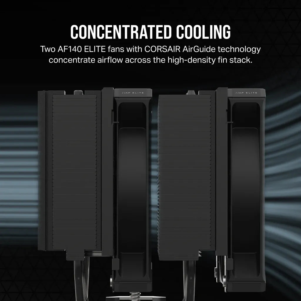 Corsair AF ELITE A115, Air cooler, 14 cm, 400 RPM, 1600 RPM, 33.9 dB, 84.5 cfm