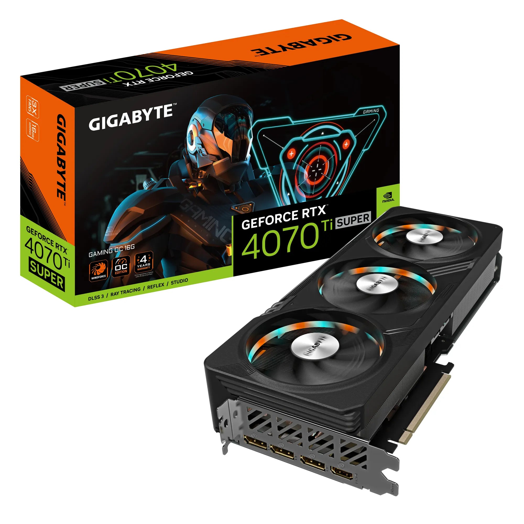 Gigabyte GAMING GeForce RTX 4070 Ti SUPER OC 16G, GeForce RTX 4070 Ti SUPER, 16 GB, GDDR6X, 256 bit, 7680 x 4320 pixels, PCI Express 4.0