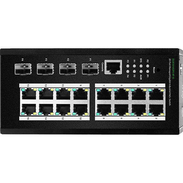 DuxNet 20-Port Gigabit Layer 2 Managed Industrial PoE Switch