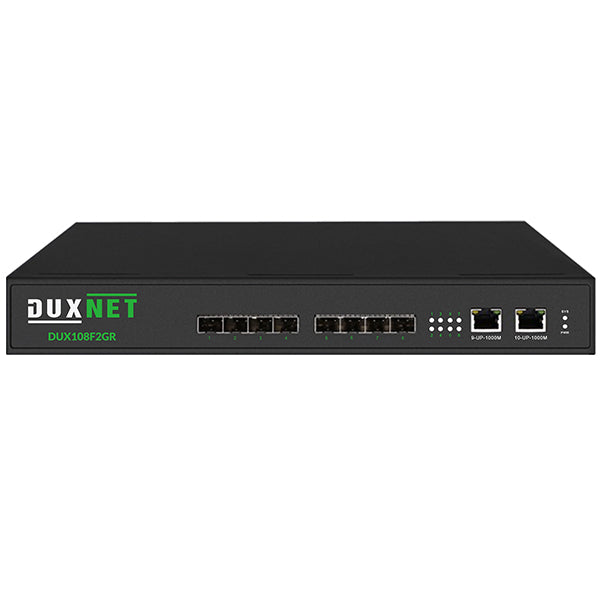 DuxNet 10-Port Unmanaged Rackmount Gigabit Switch with 8 SFP Ports