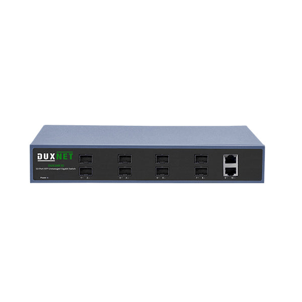 DuxNet 10-Port Unmanaged Gigabit Switch with 8 SFP Ports